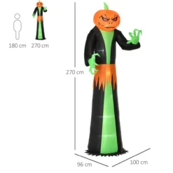 Aufblasbar Kürbis Halloween Dekoration Gespenst mit LED