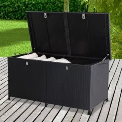 Auflagenbox XXL Polyrattan 150,4x76,8x73cm schwarz