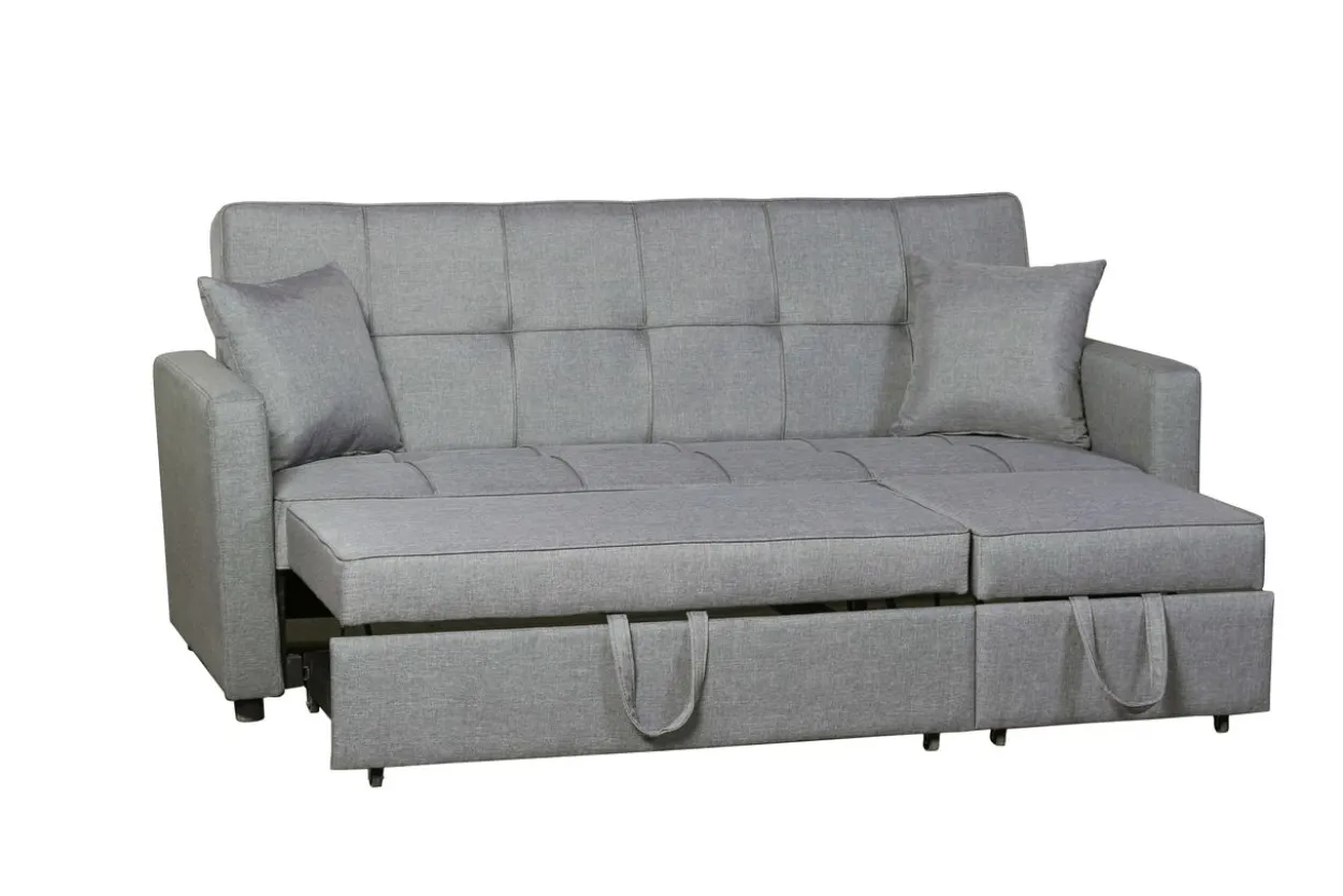 Ausziehbares Bettsofa Sofa mit Bettfunktion - Hellgrau