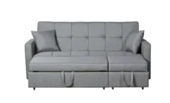 Ausziehbares Bettsofa Sofa mit Bettfunktion - Hellgrau