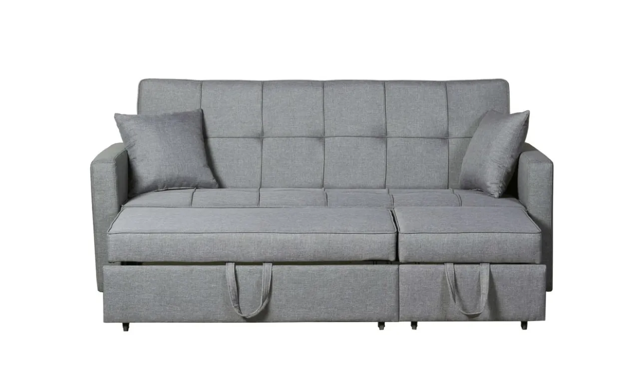 Ausziehbares Bettsofa Sofa mit Bettfunktion - Hellgrau