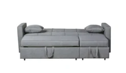 Ausziehbares Bettsofa Sofa mit Bettfunktion - Hellgrau