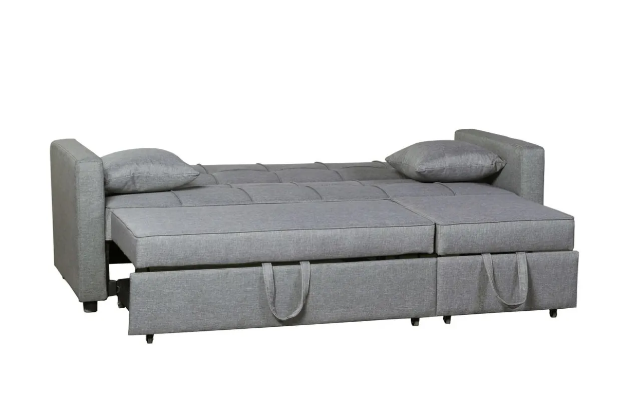 Ausziehbares Bettsofa Sofa mit Bettfunktion - Hellgrau