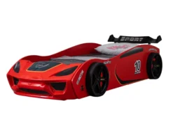 Autobett TURBO V2 Rot Kinderbett im Rennwagen-Design mit Lattenrost