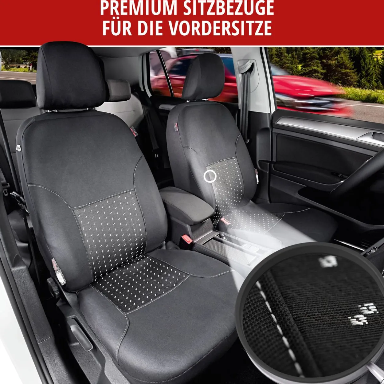 Autositzbezug DotSpot grau-schwarz