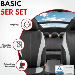 Autositzbezug Dundee schwarz-grau