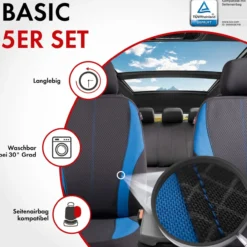 Autositzbezug Dundee schwarz-blau