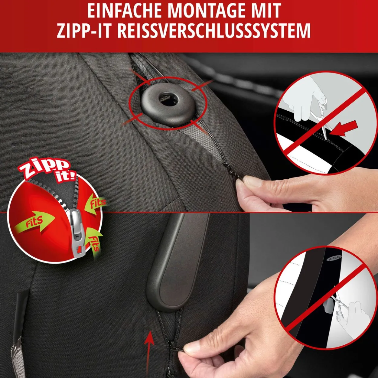 Autositzbezug Inde schwarz