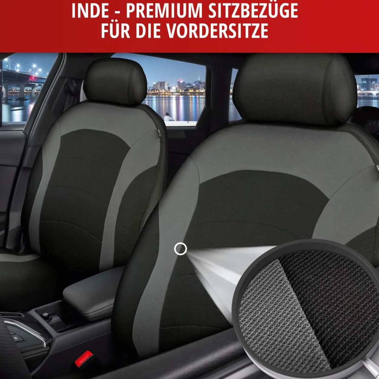 Autositzbezug Inde schwarz