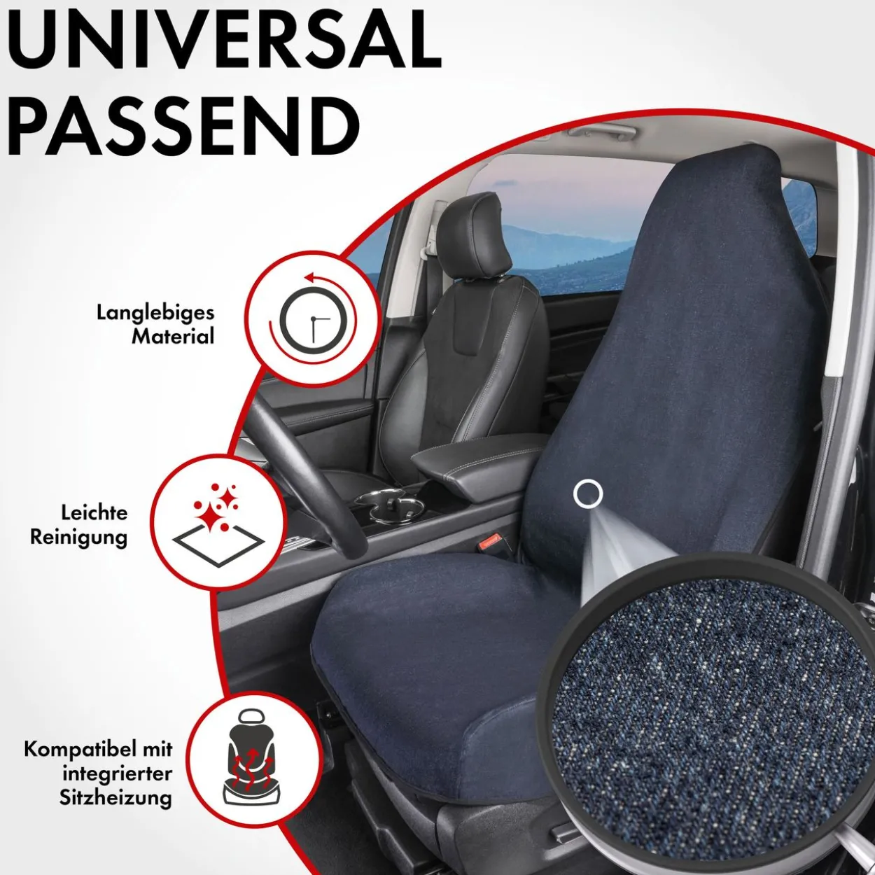 Autositzbezug Jeans blau