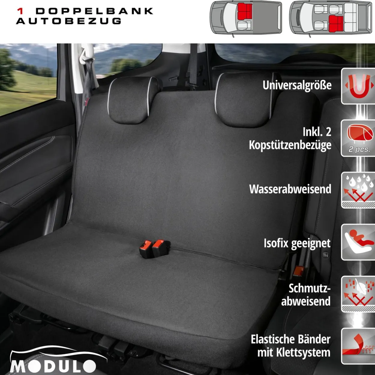 Autositzbezug Modulo schwarz