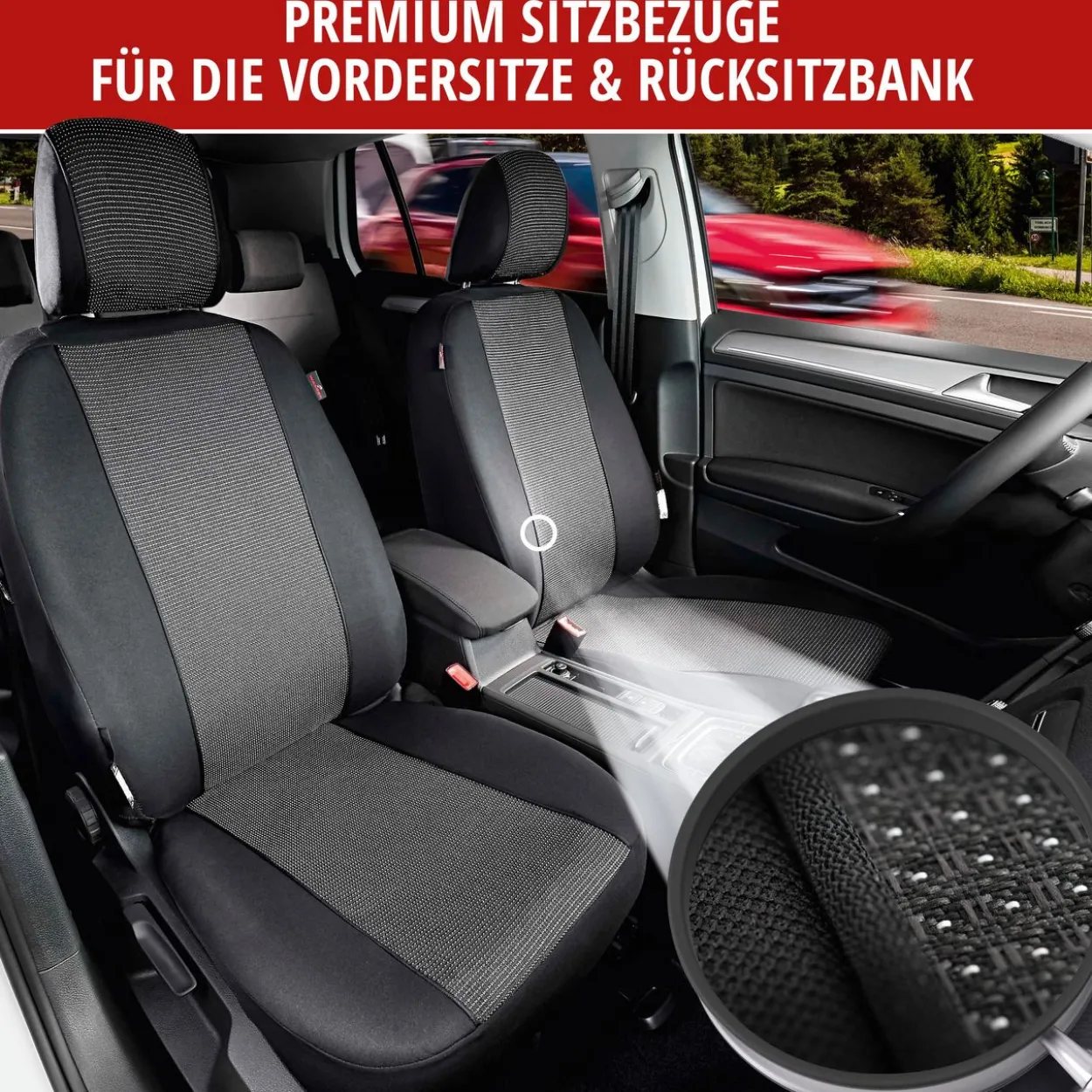Autositzbezug Pineto schwarz-grau