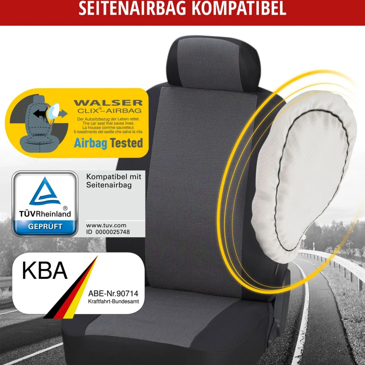 Autositzbezug Pineto schwarz-grau
