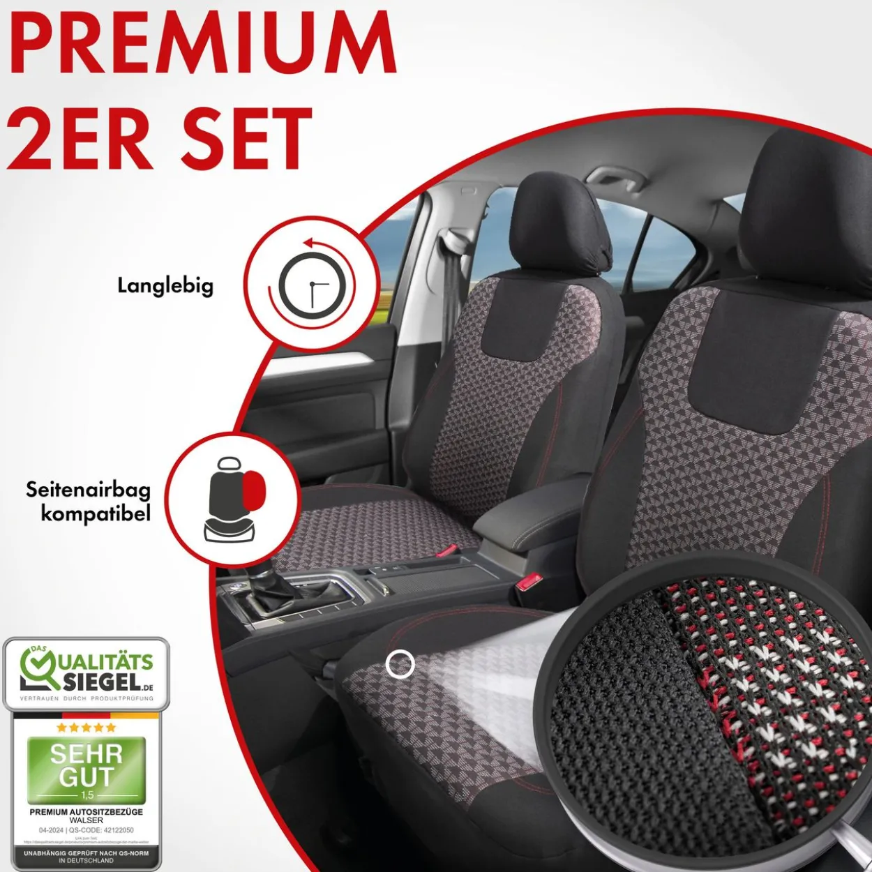 Autositzbezug Redring rot-schwarz