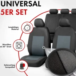 Autositzbezug Sandray grau-schwarz