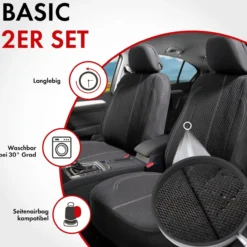 Autositzbezug Tratto schwarz