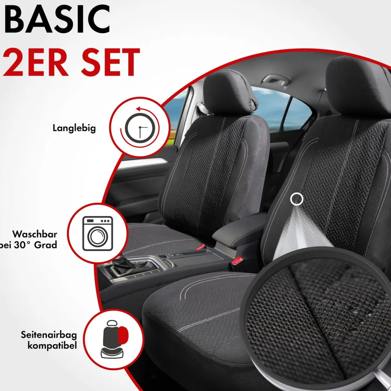 Autositzbezug Tratto schwarz