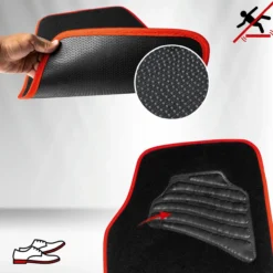 Autoteppich Matrix schwarz-rot