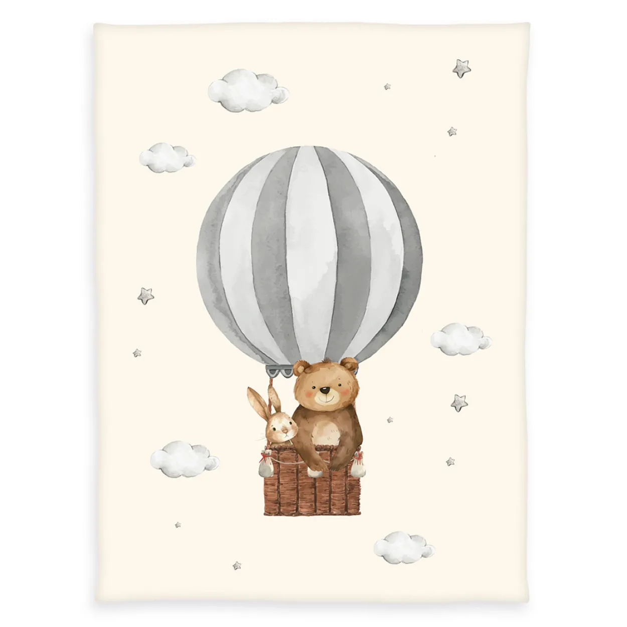 babybest Ballonfahrt Microfaserflausch-Decke Größe 75x100 cm