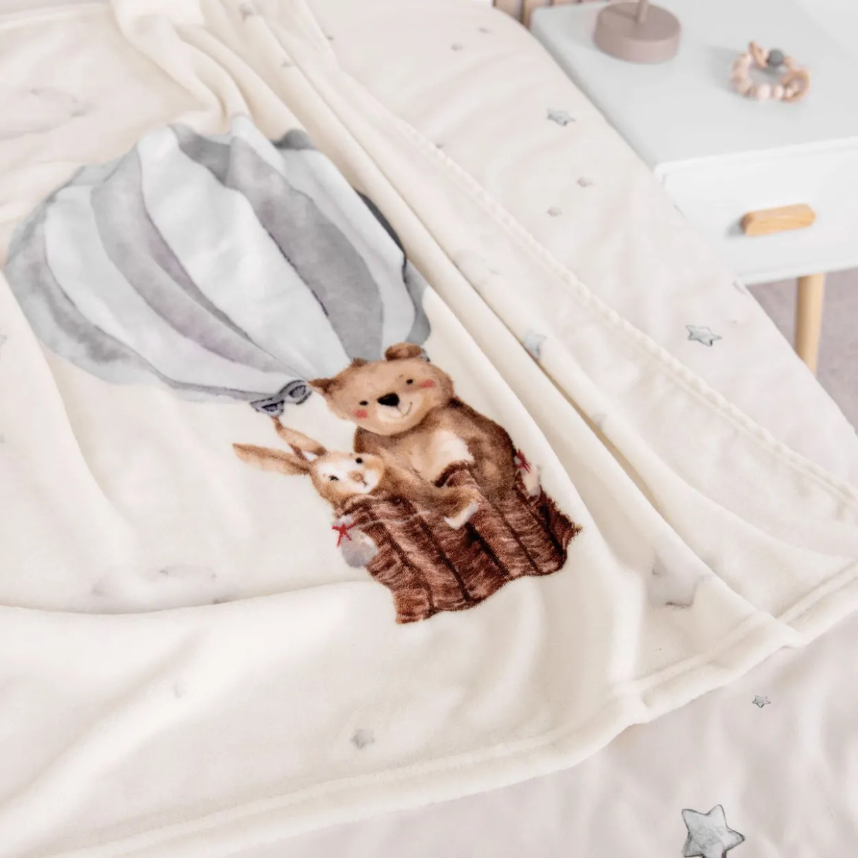 babybest Ballonfahrt Microfaserflausch-Decke Größe 75x100 cm