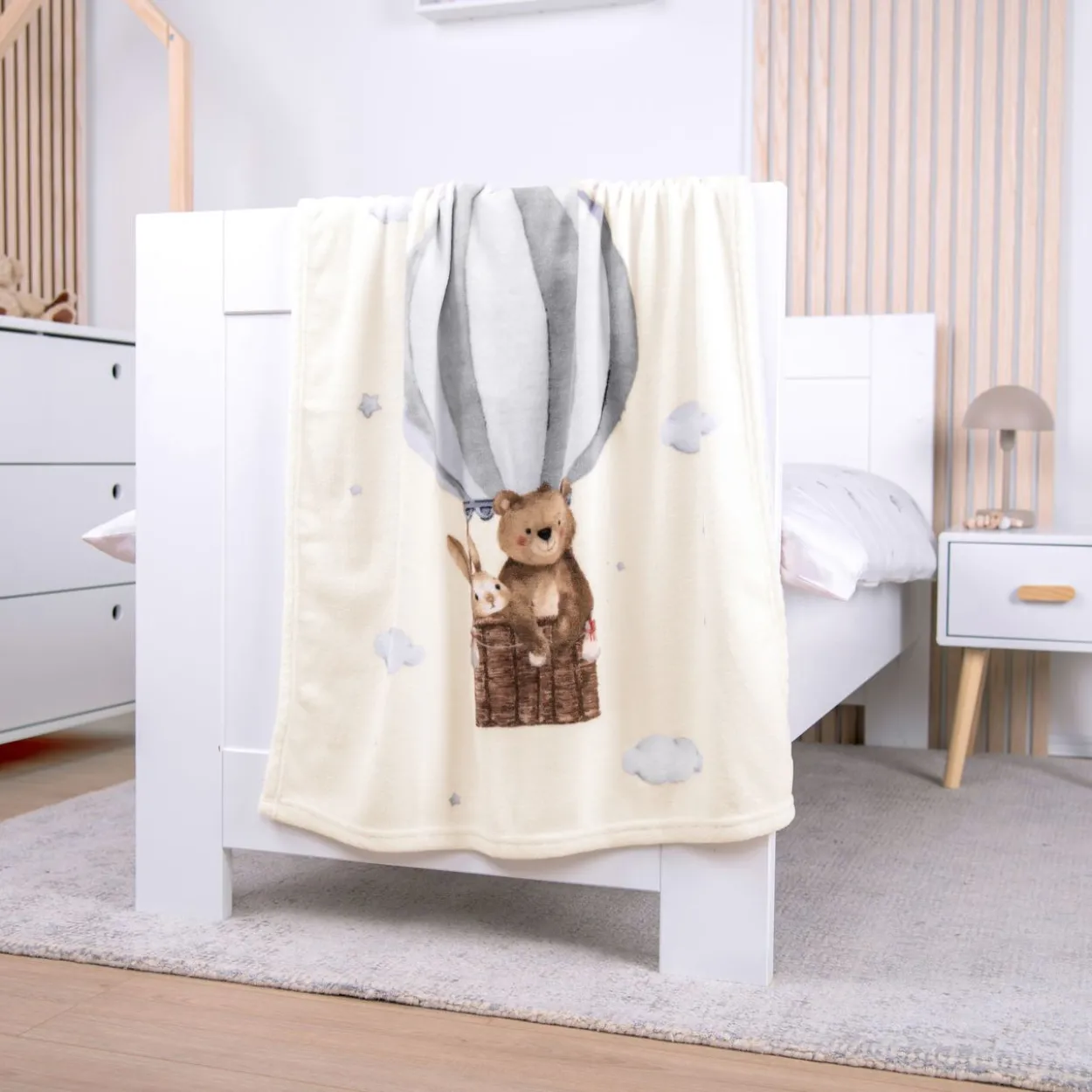 babybest Ballonfahrt Microfaserflausch-Decke Größe 75x100 cm