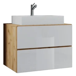 Badblock Lendas S 60cm Unterschrank Honig-Eiche/Weiß