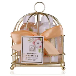 Badeset HONEY JASMINE in Drahtkorb