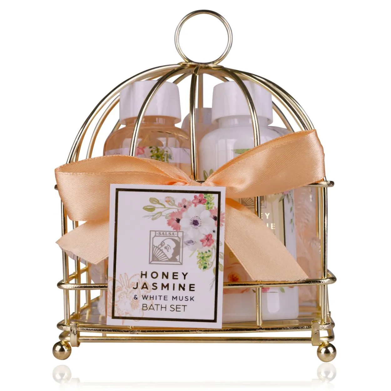Badeset HONEY JASMINE in Drahtkorb