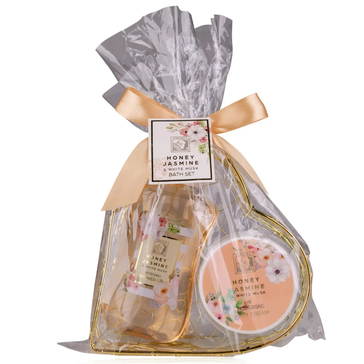 Badeset HONEY JASMINE in Drahtkorb