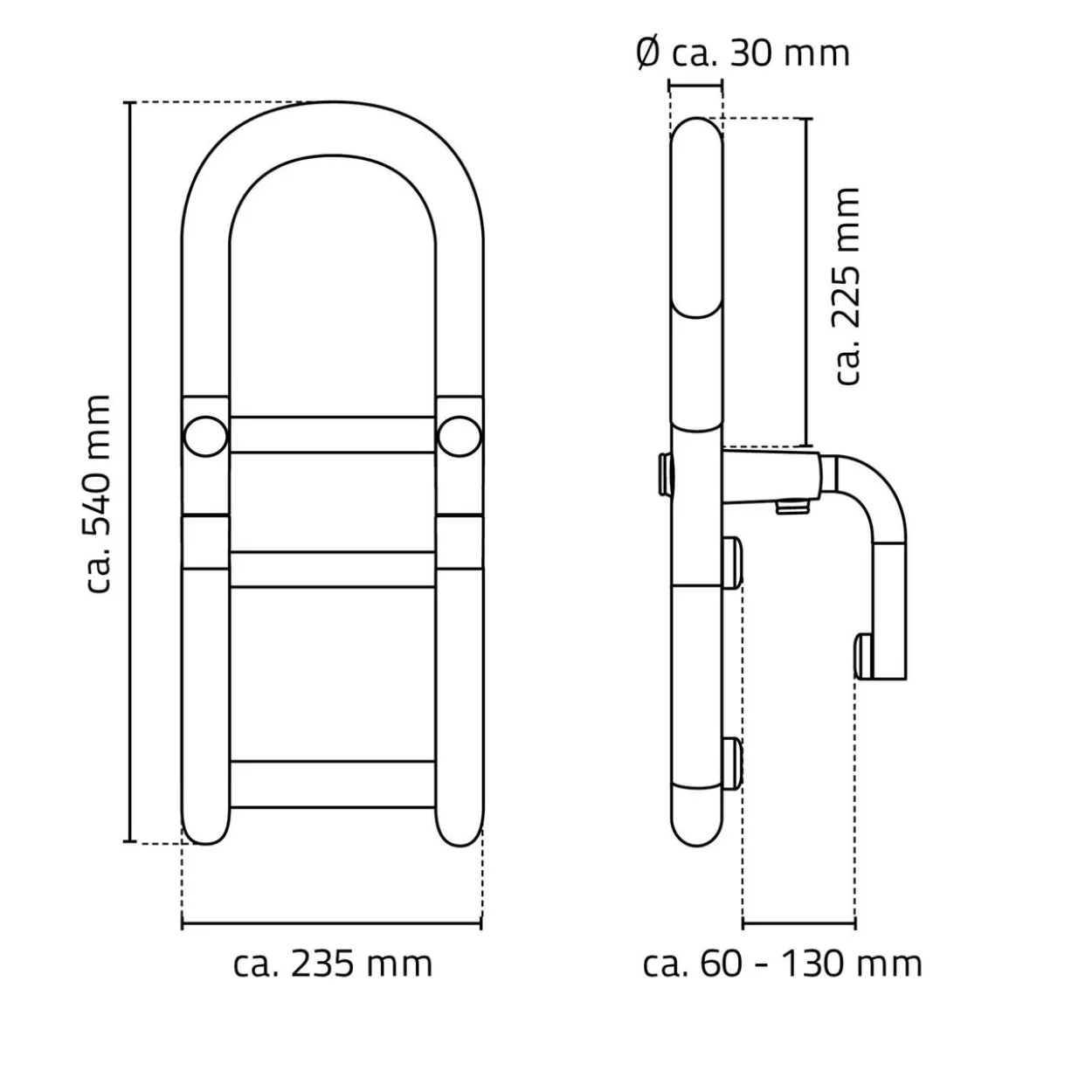 Badewannen-Einstiegshilfe Sam, weiß, PP / TPE / Aluminium