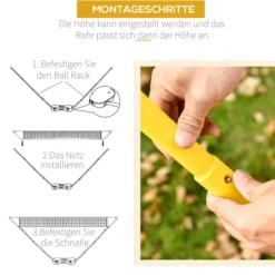 Badminton Netz mit 4 Schlägern tragbar