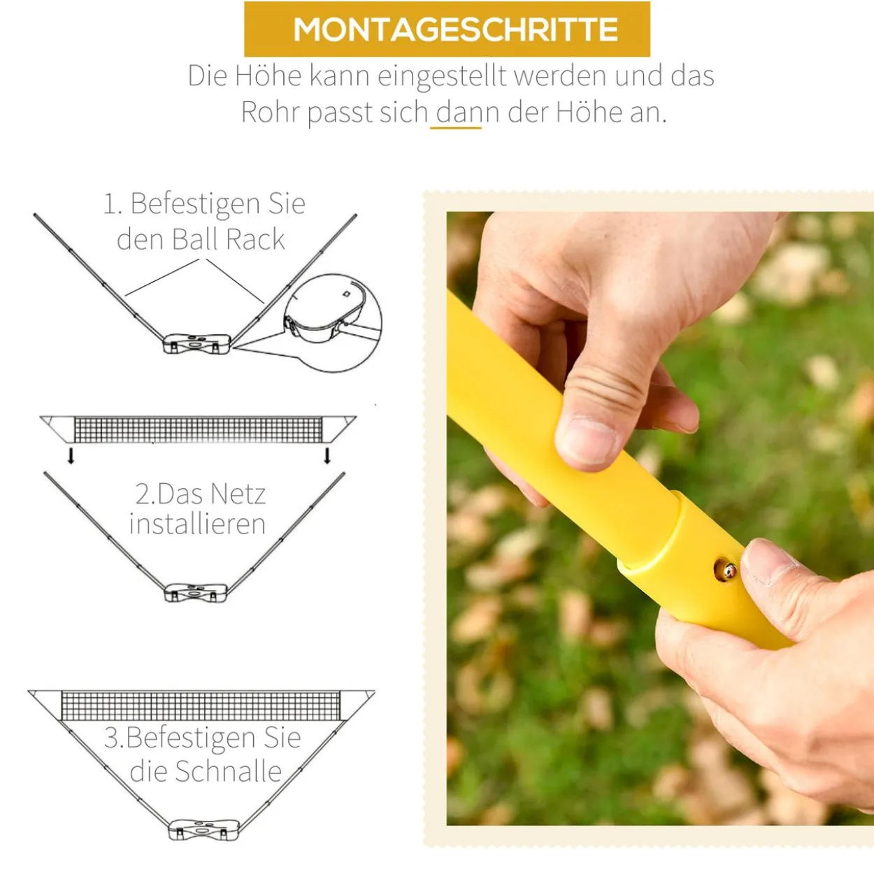 Badminton Netz mit 4 Schlägern tragbar