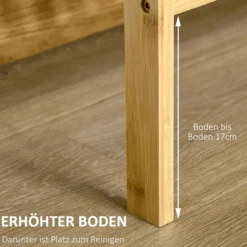 Badregal Standregal mit 3 Ebenen, Bambusregal, Küchenregal für Bad, Küche