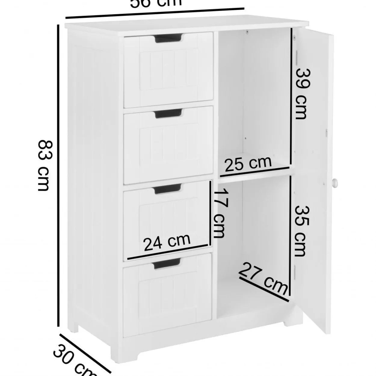 Badschrank 56 x 83 x 30 cm