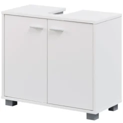 Bad Waschbecken Unterschrank 60 x 55 x 30 cm 2 Türen weiß