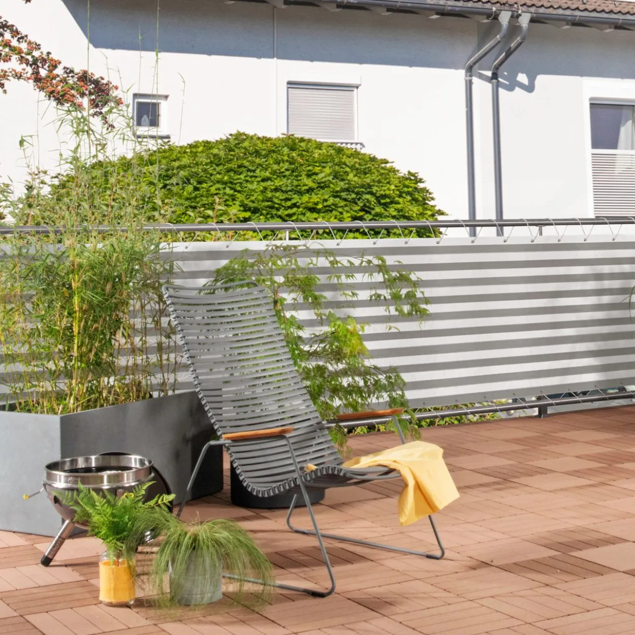 Balkonbl. IBIZA 0,9x5m, grau/weiss