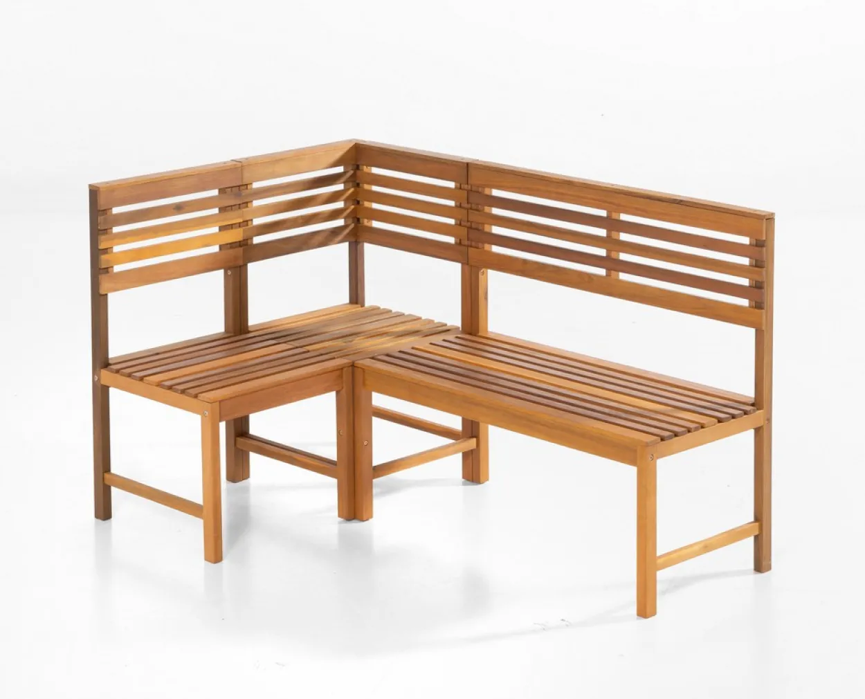 Balkontisch mit Eckbank, ca. 100 x 150 x 90 cm - Braun