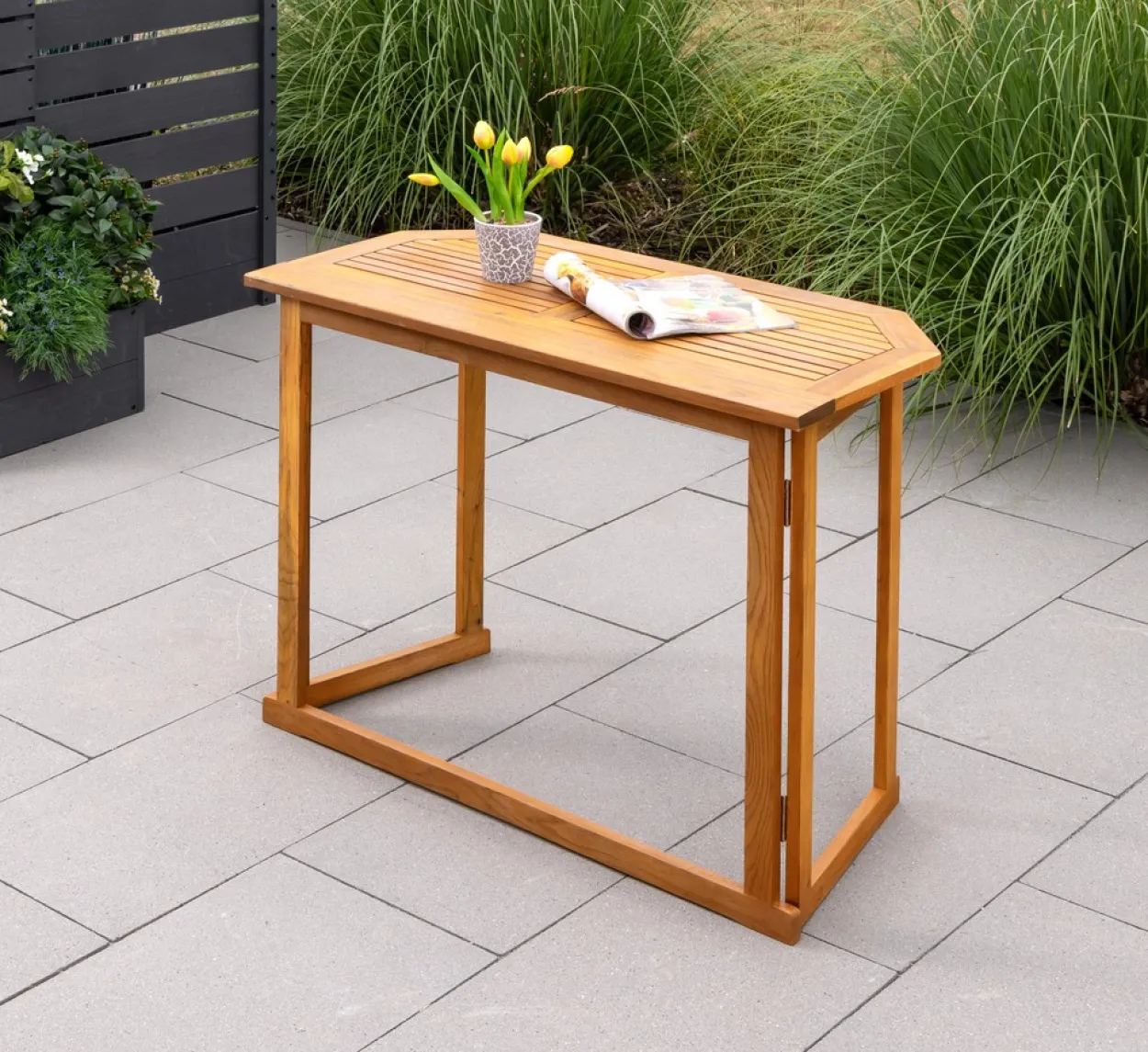 Balkontisch mit Eckbank, ca. 100 x 150 x 90 cm - Braun