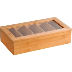 Bambus Teebox mit 5 Fächern