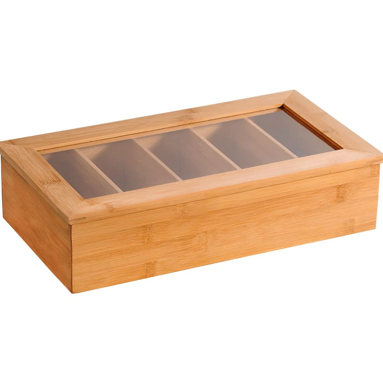 Bambus Teebox mit 5 Fächern