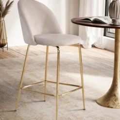 Barhocker 2er Set Samt