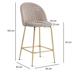 Barhocker 2er Set Samt