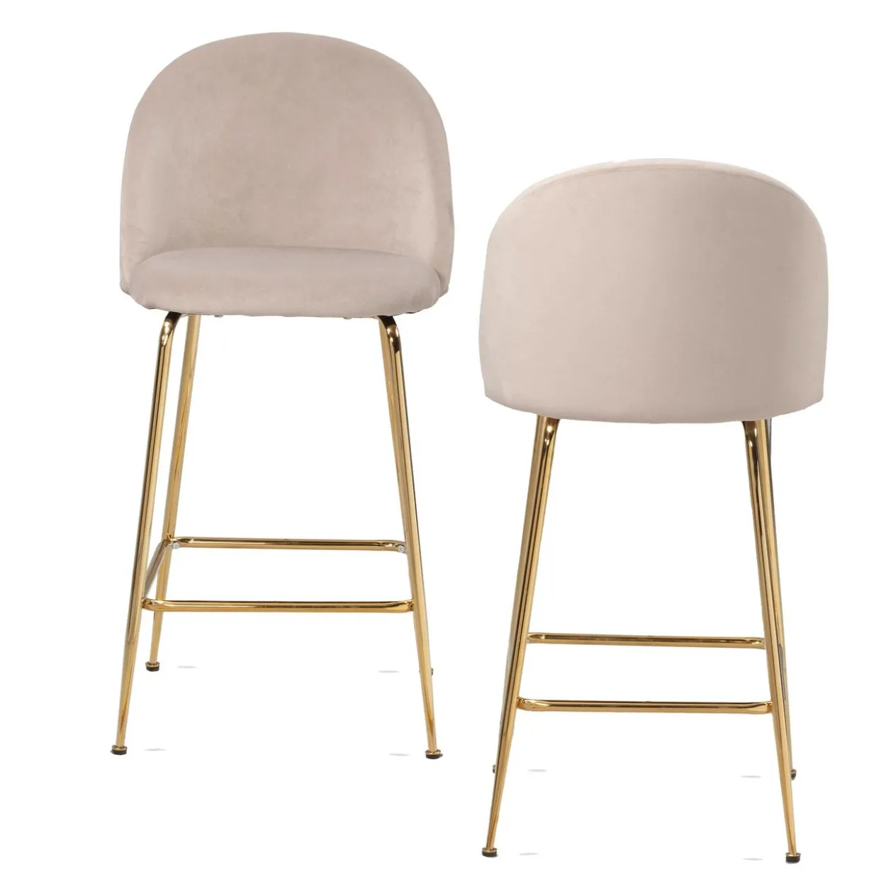 Barhocker 2er Set Samt