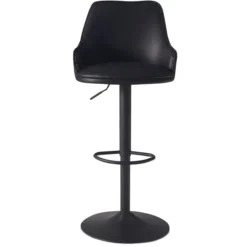 Barhocker Kunstleder Schwarz Hocker Küchenhocker Bistrohocker Barstuhl
