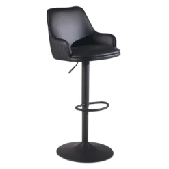 Barhocker Kunstleder Schwarz Hocker Küchenhocker Bistrohocker Barstuhl