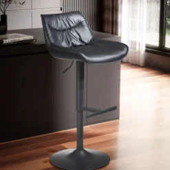 Barhocker Kunstleder Schwarz Hocker Küchenhocker Bistrohocker Barstuhl