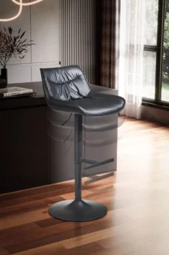 Barhocker Kunstleder Schwarz Hocker Küchenhocker Bistrohocker Barstuhl