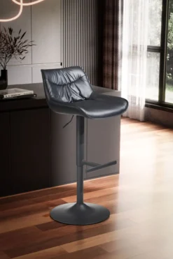 Barhocker Kunstleder Schwarz Hocker Küchenhocker Bistrohocker Barstuhl
