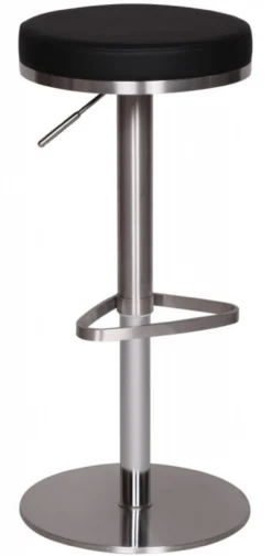 Barhocker Wohnling Durable M7 Edelstahl gebürstet Schwarz