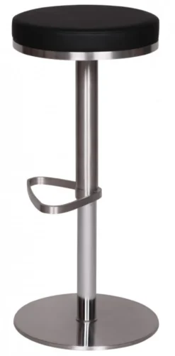 Barhocker Wohnling Durable M7 Edelstahl gebürstet Schwarz